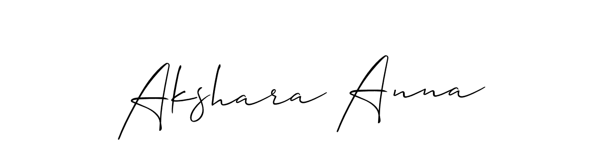How to make Akshara Anna signature? Allison_Script is a professional autograph style. Create handwritten signature for Akshara Anna name. Akshara Anna signature style 2 images and pictures png