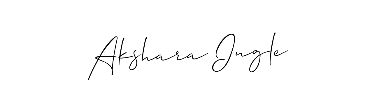 The best way (Allison_Script) to make a short signature is to pick only two or three words in your name. The name Akshara Ingle include a total of six letters. For converting this name. Akshara Ingle signature style 2 images and pictures png