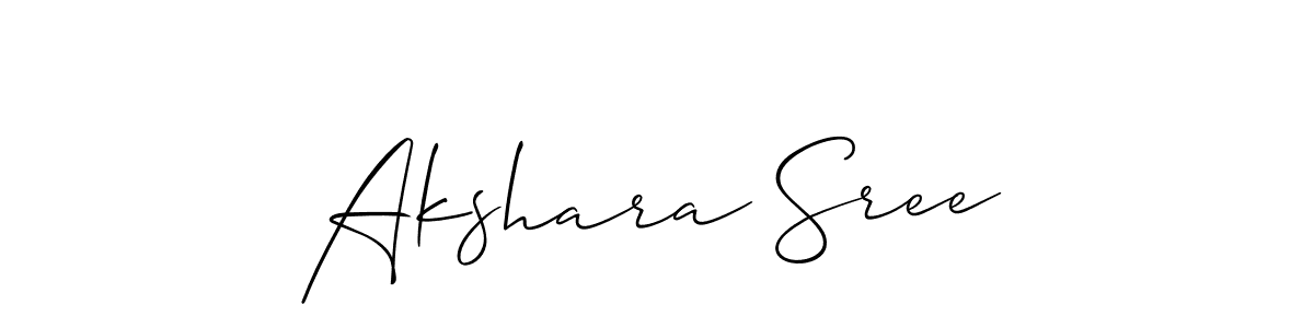 It looks lik you need a new signature style for name Akshara Sree. Design unique handwritten (Allison_Script) signature with our free signature maker in just a few clicks. Akshara Sree signature style 2 images and pictures png