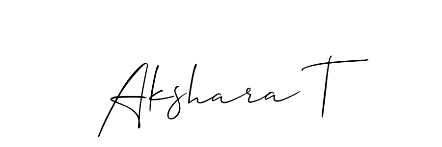 Use a signature maker to create a handwritten signature online. With this signature software, you can design (Allison_Script) your own signature for name Akshara T. Akshara T signature style 2 images and pictures png
