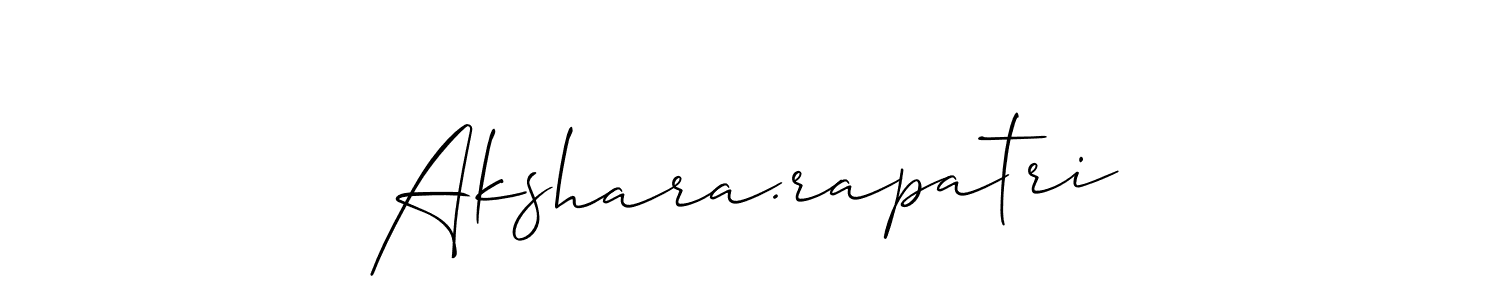 How to make Akshara.rapatri name signature. Use Allison_Script style for creating short signs online. This is the latest handwritten sign. Akshara.rapatri signature style 2 images and pictures png