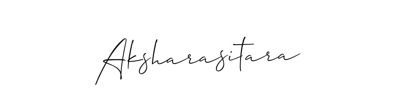 The best way (Allison_Script) to make a short signature is to pick only two or three words in your name. The name Aksharasitara include a total of six letters. For converting this name. Aksharasitara signature style 2 images and pictures png