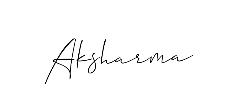 Also we have Aksharma name is the best signature style. Create professional handwritten signature collection using Allison_Script autograph style. Aksharma signature style 2 images and pictures png