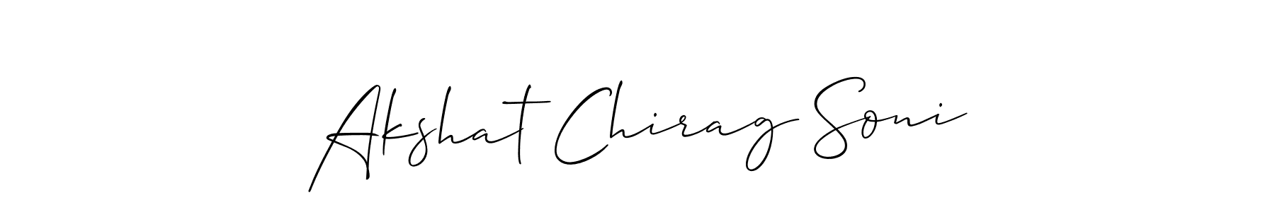 How to make Akshat Chirag Soni name signature. Use Allison_Script style for creating short signs online. This is the latest handwritten sign. Akshat Chirag Soni signature style 2 images and pictures png