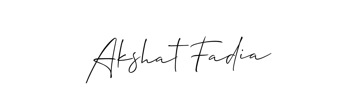 Make a beautiful signature design for name Akshat Fadia. With this signature (Allison_Script) style, you can create a handwritten signature for free. Akshat Fadia signature style 2 images and pictures png