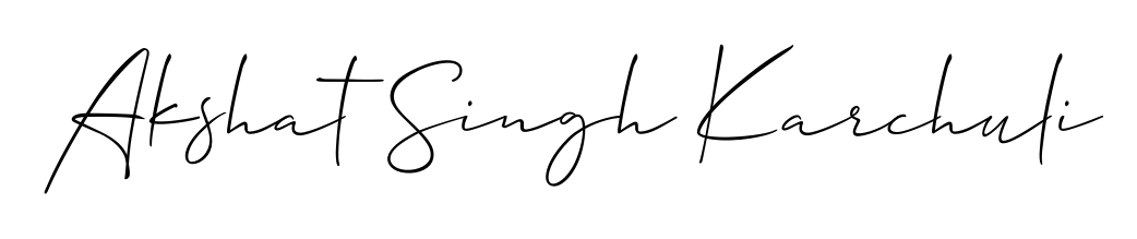 A sleek calligraphic signature for name Akshat Singh Karchuli utilizing Allison_Script styling. Great for adding personal signatures to photos and art. Akshat Singh Karchuli signature style 2 images and pictures png