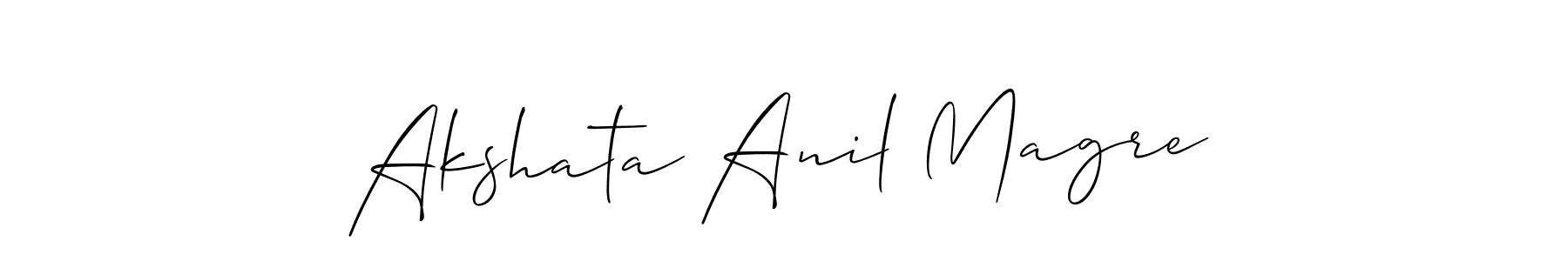 Design your own signature with our free online signature maker. With this signature software, you can create a handwritten (Allison_Script) signature for name Akshata Anil Magre. Akshata Anil Magre signature style 2 images and pictures png