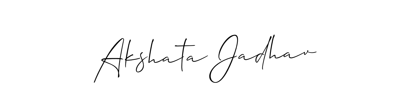 Also we have Akshata Jadhav name is the best signature style. Create professional handwritten signature collection using Allison_Script autograph style. Akshata Jadhav signature style 2 images and pictures png