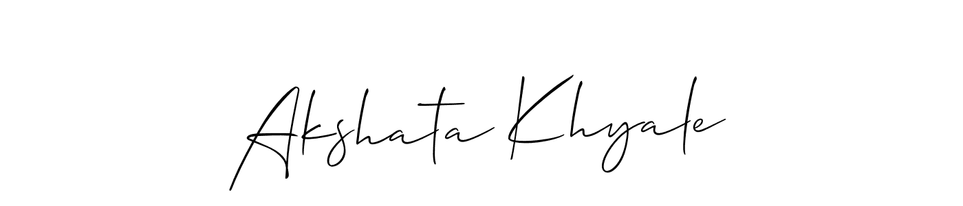 Also we have Akshata Khyale name is the best signature style. Create professional handwritten signature collection using Allison_Script autograph style. Akshata Khyale signature style 2 images and pictures png