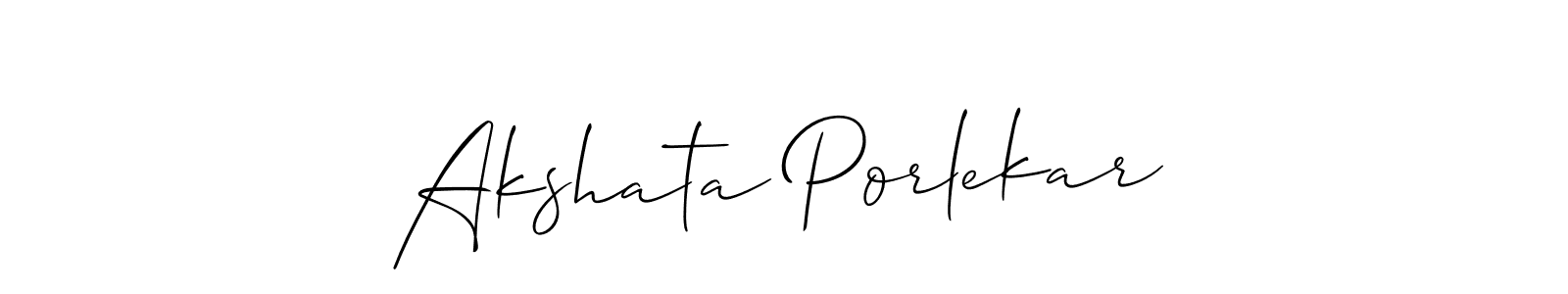 Design your own signature with our free online signature maker. With this signature software, you can create a handwritten (Allison_Script) signature for name Akshata Porlekar. Akshata Porlekar signature style 2 images and pictures png