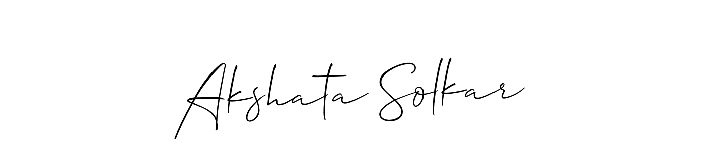 if you are searching for the best signature style for your name Akshata Solkar. so please give up your signature search. here we have designed multiple signature styles  using Allison_Script. Akshata Solkar signature style 2 images and pictures png