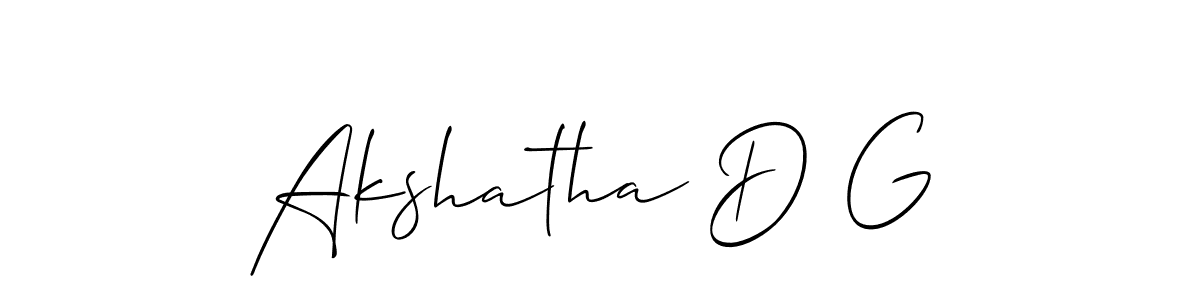 Also we have Akshatha D G name is the best signature style. Create professional handwritten signature collection using Allison_Script autograph style. Akshatha D G signature style 2 images and pictures png
