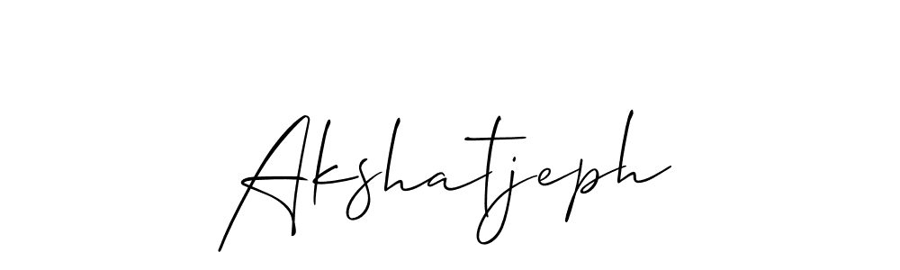 It looks lik you need a new signature style for name Akshatjeph. Design unique handwritten (Allison_Script) signature with our free signature maker in just a few clicks. Akshatjeph signature style 2 images and pictures png