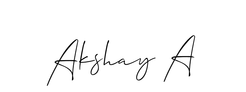 Make a short Akshay A signature style. Manage your documents anywhere anytime using Allison_Script. Create and add eSignatures, submit forms, share and send files easily. Akshay A signature style 2 images and pictures png