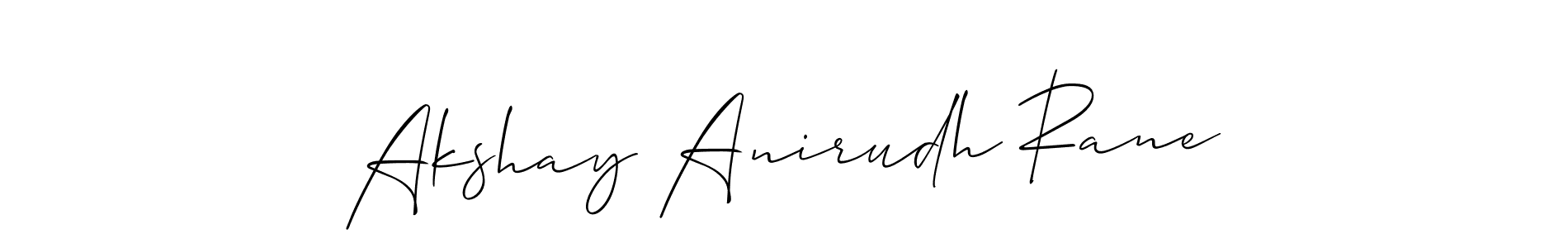 Make a short Akshay Anirudh Rane signature style. Manage your documents anywhere anytime using Allison_Script. Create and add eSignatures, submit forms, share and send files easily. Akshay Anirudh Rane signature style 2 images and pictures png