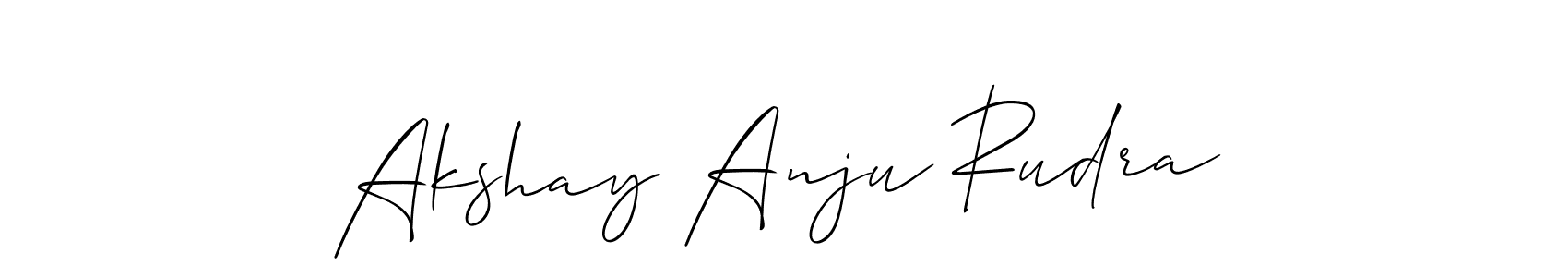 Similarly Allison_Script is the best handwritten signature design. Signature creator online .You can use it as an online autograph creator for name Akshay Anju Rudra. Akshay Anju Rudra signature style 2 images and pictures png