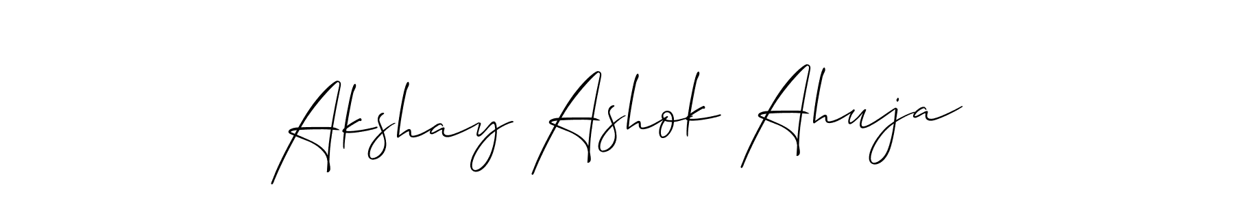 Make a beautiful signature design for name Akshay Ashok Ahuja. With this signature (Allison_Script) style, you can create a handwritten signature for free. Akshay Ashok Ahuja signature style 2 images and pictures png