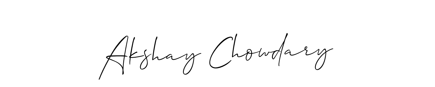 Also You can easily find your signature by using the search form. We will create Akshay Chowdary name handwritten signature images for you free of cost using Allison_Script sign style. Akshay Chowdary signature style 2 images and pictures png