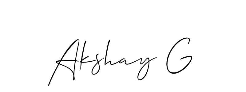 How to make Akshay G name signature. Use Allison_Script style for creating short signs online. This is the latest handwritten sign. Akshay G signature style 2 images and pictures png