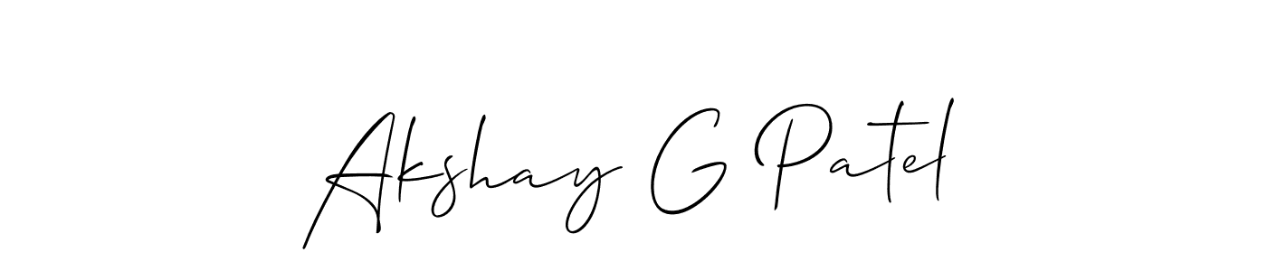 Create a beautiful signature design for name Akshay G Patel. With this signature (Allison_Script) fonts, you can make a handwritten signature for free. Akshay G Patel signature style 2 images and pictures png