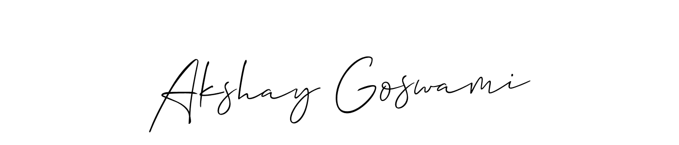 Also we have Akshay Goswami name is the best signature style. Create professional handwritten signature collection using Allison_Script autograph style. Akshay Goswami signature style 2 images and pictures png