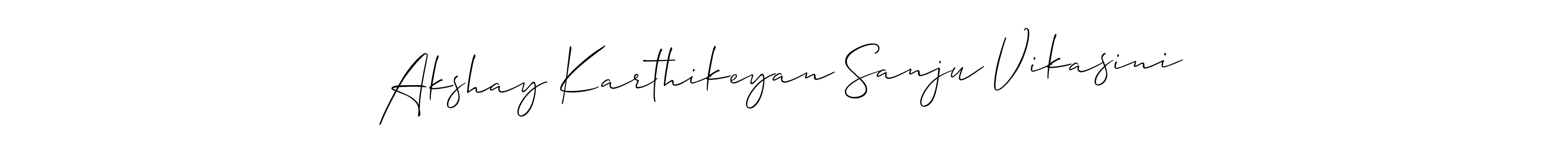 This is the best signature style for the Akshay Karthikeyan Sanju Vikasini name. Also you like these signature font (Allison_Script). Mix name signature. Akshay Karthikeyan Sanju Vikasini signature style 2 images and pictures png