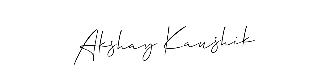 How to make Akshay Kaushik name signature. Use Allison_Script style for creating short signs online. This is the latest handwritten sign. Akshay Kaushik signature style 2 images and pictures png