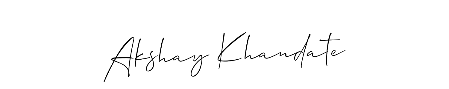 Create a beautiful signature design for name Akshay Khandate. With this signature (Allison_Script) fonts, you can make a handwritten signature for free. Akshay Khandate signature style 2 images and pictures png
