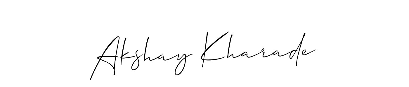 It looks lik you need a new signature style for name Akshay Kharade. Design unique handwritten (Allison_Script) signature with our free signature maker in just a few clicks. Akshay Kharade signature style 2 images and pictures png