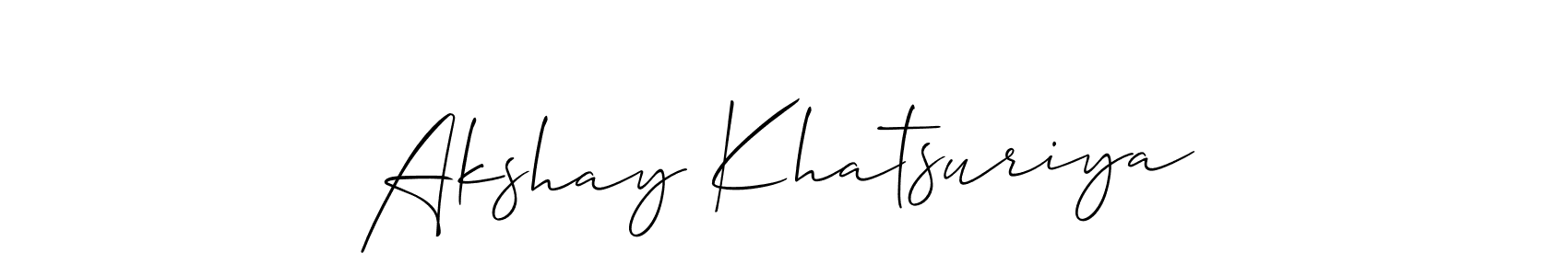 Also we have Akshay Khatsuriya name is the best signature style. Create professional handwritten signature collection using Allison_Script autograph style. Akshay Khatsuriya signature style 2 images and pictures png