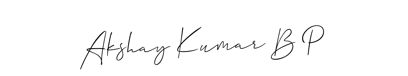 You can use this online signature creator to create a handwritten signature for the name Akshay Kumar B P. This is the best online autograph maker. Akshay Kumar B P signature style 2 images and pictures png