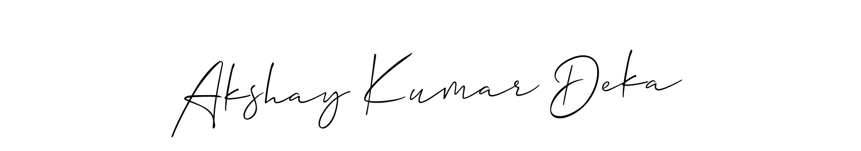 Design your own signature with our free online signature maker. With this signature software, you can create a handwritten (Allison_Script) signature for name Akshay Kumar Deka. Akshay Kumar Deka signature style 2 images and pictures png