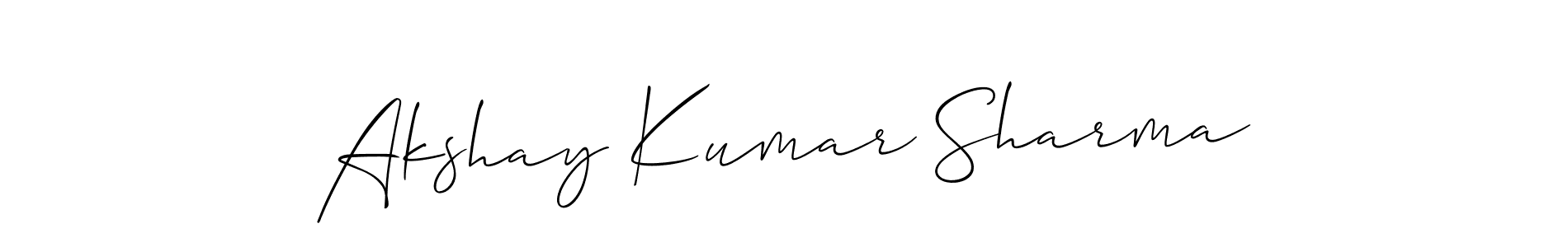The best way (Allison_Script) to make a short signature is to pick only two or three words in your name. The name Akshay Kumar Sharma include a total of six letters. For converting this name. Akshay Kumar Sharma signature style 2 images and pictures png