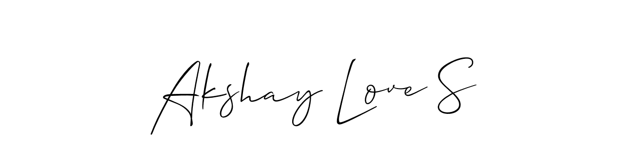 How to make Akshay Love S name signature. Use Allison_Script style for creating short signs online. This is the latest handwritten sign. Akshay Love S signature style 2 images and pictures png