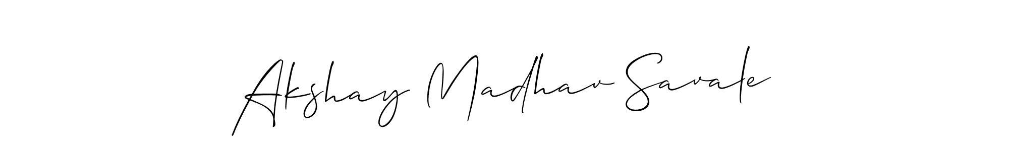 Create a beautiful signature design for name Akshay Madhav Savale. With this signature (Allison_Script) fonts, you can make a handwritten signature for free. Akshay Madhav Savale signature style 2 images and pictures png