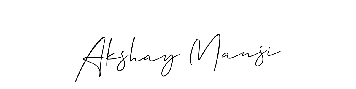 How to make Akshay Mansi signature? Allison_Script is a professional autograph style. Create handwritten signature for Akshay Mansi name. Akshay Mansi signature style 2 images and pictures png