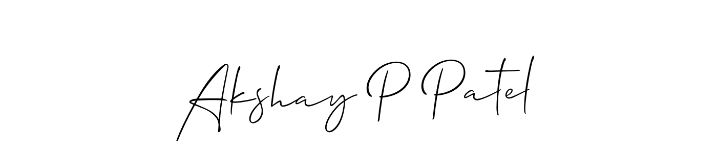 How to make Akshay P Patel signature? Allison_Script is a professional autograph style. Create handwritten signature for Akshay P Patel name. Akshay P Patel signature style 2 images and pictures png