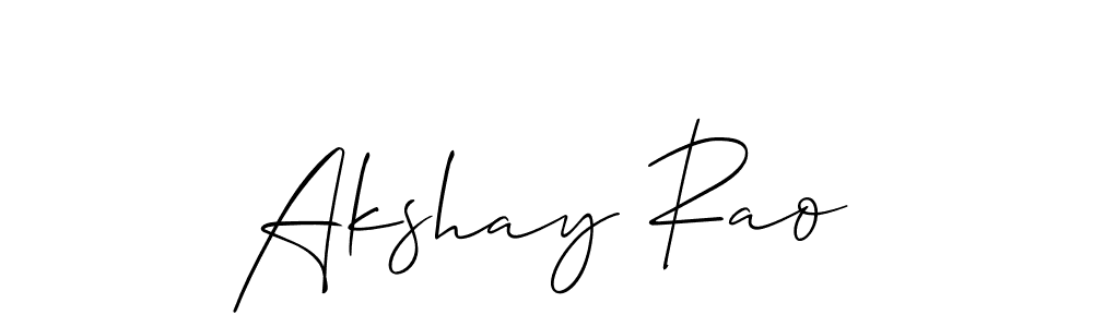 Use a signature maker to create a handwritten signature online. With this signature software, you can design (Allison_Script) your own signature for name Akshay Rao. Akshay Rao signature style 2 images and pictures png