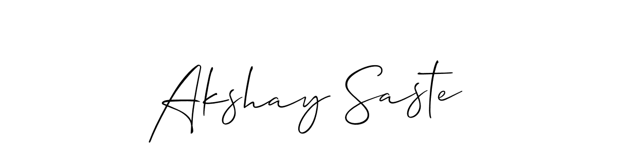 Create a beautiful signature design for name Akshay Saste. With this signature (Allison_Script) fonts, you can make a handwritten signature for free. Akshay Saste signature style 2 images and pictures png