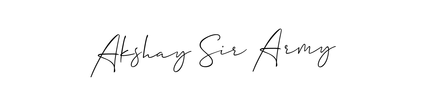 Design your own signature with our free online signature maker. With this signature software, you can create a handwritten (Allison_Script) signature for name Akshay Sir Army. Akshay Sir Army signature style 2 images and pictures png