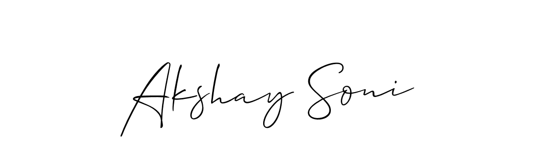 Make a beautiful signature design for name Akshay Soni. With this signature (Allison_Script) style, you can create a handwritten signature for free. Akshay Soni signature style 2 images and pictures png