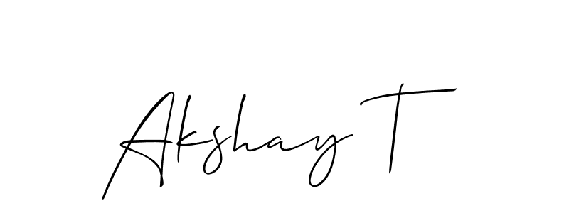 Similarly Allison_Script is the best handwritten signature design. Signature creator online .You can use it as an online autograph creator for name Akshay T. Akshay T signature style 2 images and pictures png