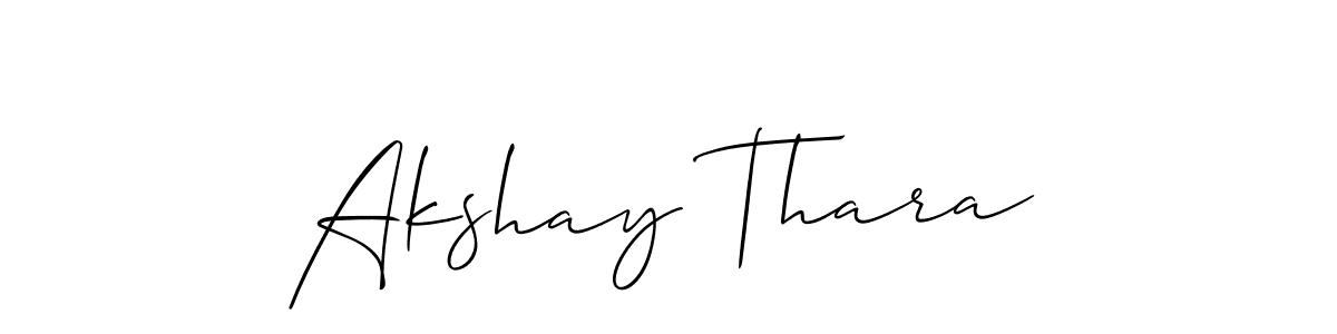 How to make Akshay Thara name signature. Use Allison_Script style for creating short signs online. This is the latest handwritten sign. Akshay Thara signature style 2 images and pictures png