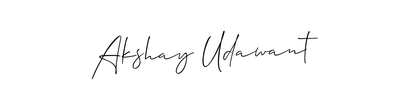 Also we have Akshay Udawant name is the best signature style. Create professional handwritten signature collection using Allison_Script autograph style. Akshay Udawant signature style 2 images and pictures png