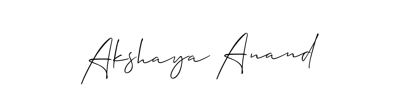 Make a beautiful signature design for name Akshaya Anand. With this signature (Allison_Script) style, you can create a handwritten signature for free. Akshaya Anand signature style 2 images and pictures png