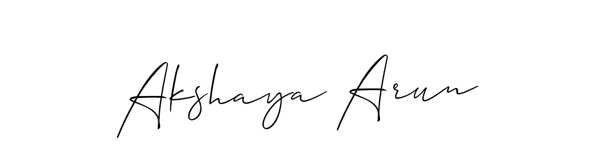 It looks lik you need a new signature style for name Akshaya Arun. Design unique handwritten (Allison_Script) signature with our free signature maker in just a few clicks. Akshaya Arun signature style 2 images and pictures png