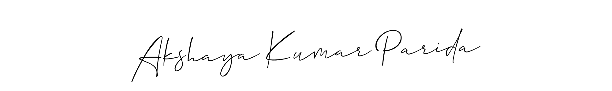 Also we have Akshaya Kumar Parida name is the best signature style. Create professional handwritten signature collection using Allison_Script autograph style. Akshaya Kumar Parida signature style 2 images and pictures png