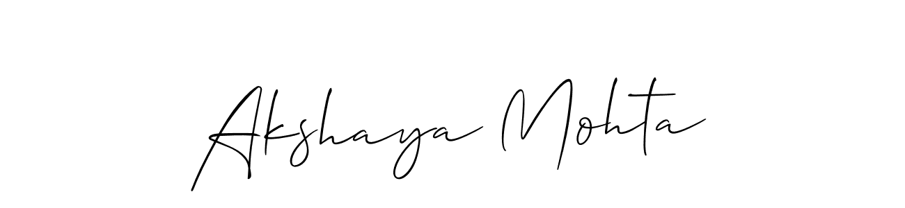 You should practise on your own different ways (Allison_Script) to write your name (Akshaya Mohta) in signature. don't let someone else do it for you. Akshaya Mohta signature style 2 images and pictures png