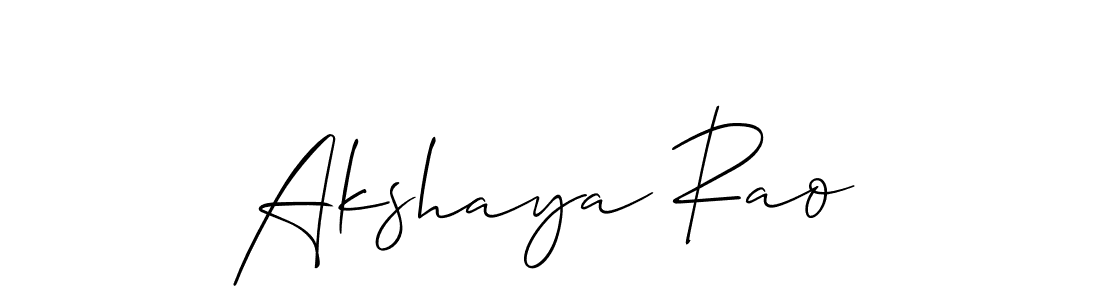 It looks lik you need a new signature style for name Akshaya Rao. Design unique handwritten (Allison_Script) signature with our free signature maker in just a few clicks. Akshaya Rao signature style 2 images and pictures png