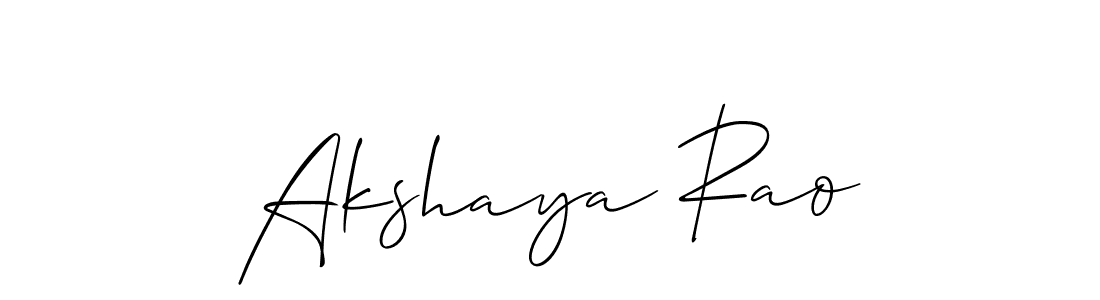 Also we have Akshaya Rao name is the best signature style. Create professional handwritten signature collection using Allison_Script autograph style. Akshaya Rao signature style 2 images and pictures png